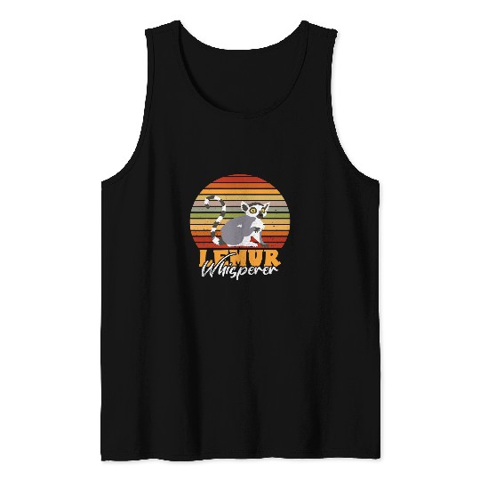 Lemur Pet Madagascar Animal Lemur Whisperer Cute Lemur Monkey Retro Tank Tops