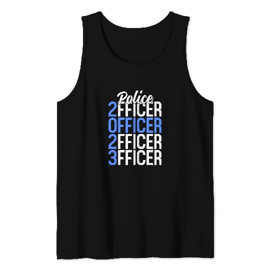 Police Job Proud Police Officer Academy Graduation Thin Blue Line Tank Tops