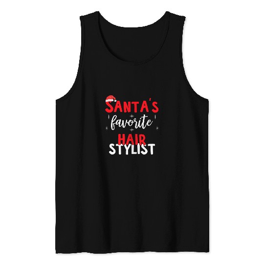 Hairdresser Job Santas Favorite Hairstylist Christmas Tank Tops