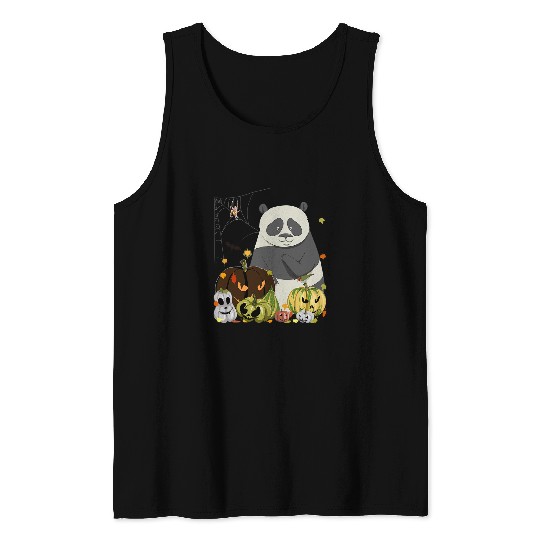Panda Pet JackOLantern Evil Pumpkin Kawaii Panda Halloween Tank Tops