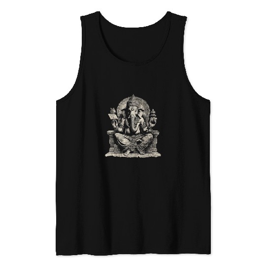 Hindu God Cool vintages Yoga Hindu Elephant God Graphic 2 Tank Tops