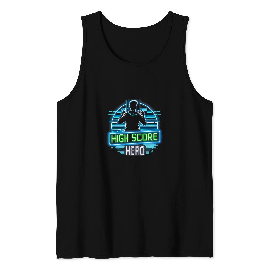 High Score Hero Game Gamer Funny Graphic Tees Tank Tops