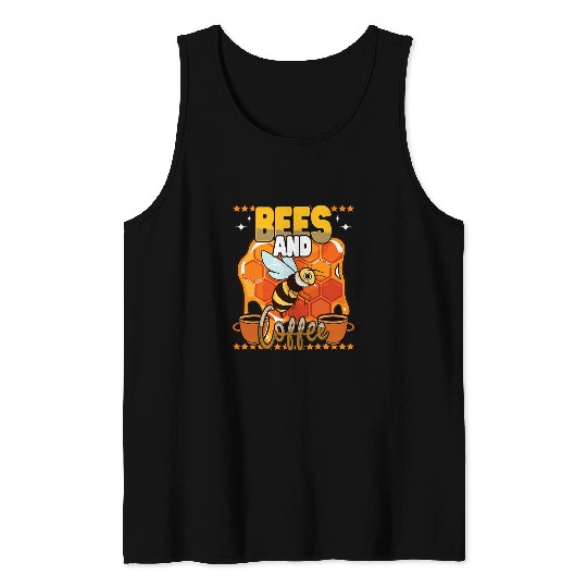 Coffee Fun Honey Bee Keeper Farmer Bees Coffee Honey Tank Tops