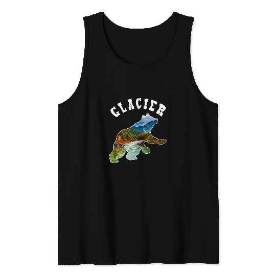 Bear Pet Glacier National Park Bear Design 2 Tank Tops