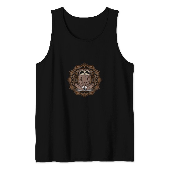 Sloth Pet Cute Yoga Sloth Buddhism meditation exercise Tank Tops