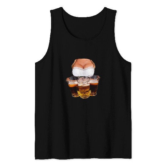 Beer Fun Dirndl blouse with lace beer and large bust bust Tank Tops