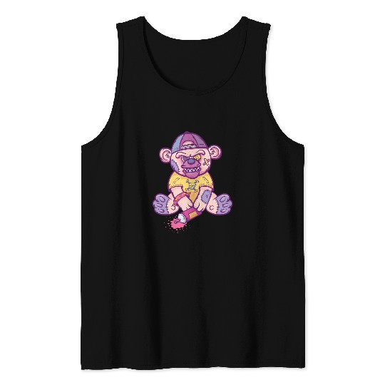 Bear Pet Graffiti Teddy Bear Creepy Pastel Goth Cute Cute Bears Tank Tops