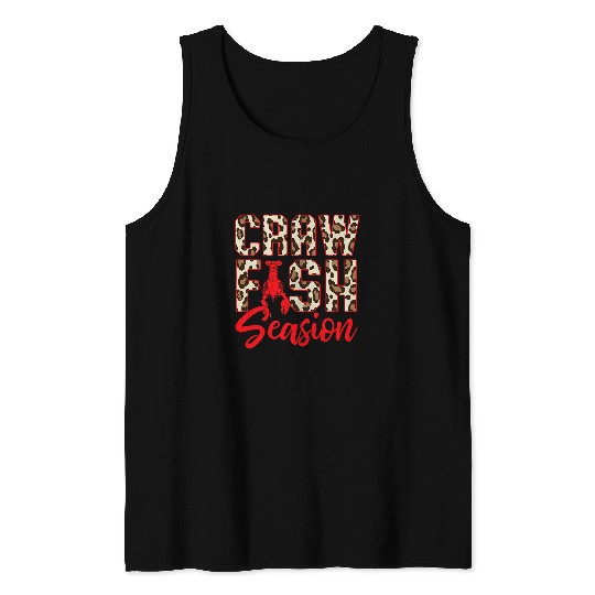 Cajun Crawfish Boil Party Crawfish Leopard Print Mardi Gras Tank Tops