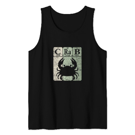 Crab Periodic Table Elements Seafood Crabbing Retro Crabber Tank Tops