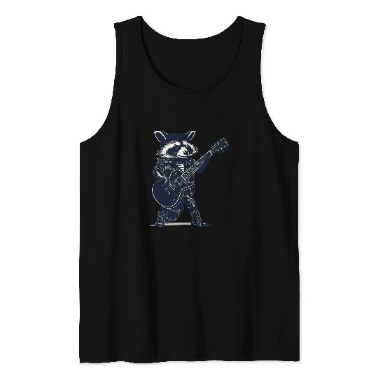 Raccoon Pet dressed as guitarist with guitar rocker musician 5 Tank Tops
