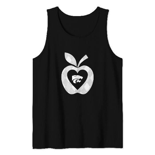 Kansas State Wildcats Teacher Argyle Pattern Apple Tank Tops