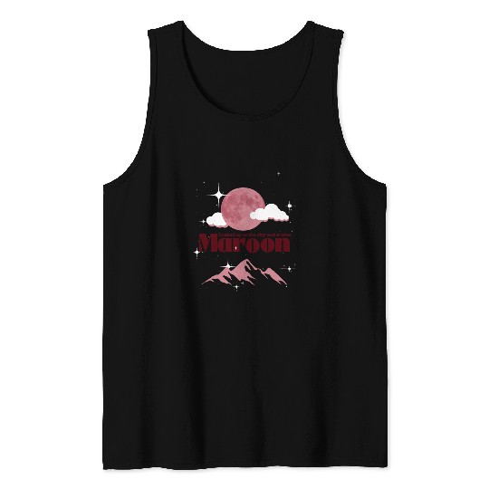 Wines Fun Maroon Moon Midnight Starry Sky Wines Space Lyrics Tank Tops