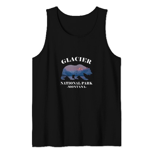 Bear Pet Glacier National Park Montana Bear Souvenir US Parks Tank Tops