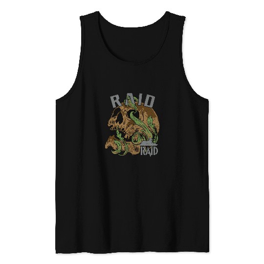 Police Job RAID Skull French Police Tactical Unit Tank Tops