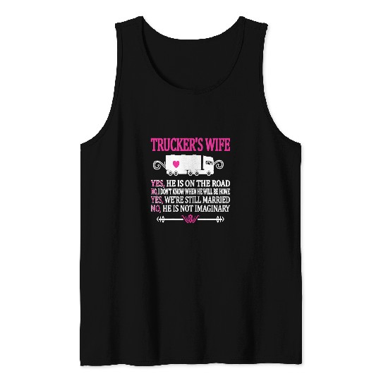 Proud Truckers Wife Husband Funny Truck Driver Wife Tank Tops