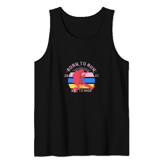 Born to Run Not to Hide Gay Pride Rock Guitar Music Tank Tops
