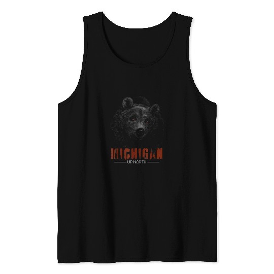 Bear Pet Black Bear Mens Womens Upper Peninsula Michigan Up North Tank Tops