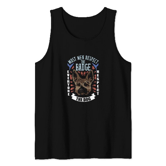 mosts Men Respect The Badge Police German Shepherd 1 Tank Tops