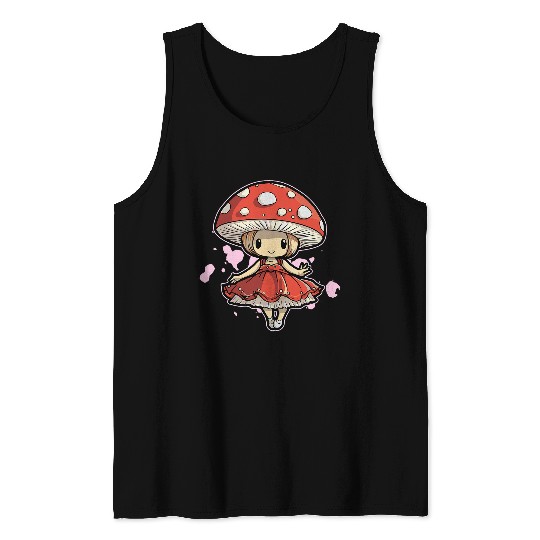 Fungi Dancing Ballet Cute Mushroom Dancer Tank Tops