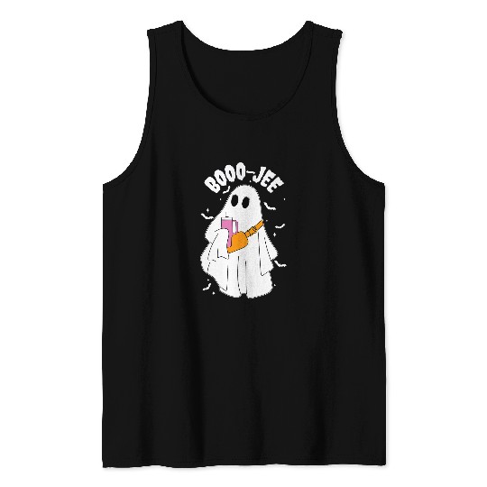 Coffee Fun Boo Jee Funny Halloween ghosts Coffee and Purse Tank Tops