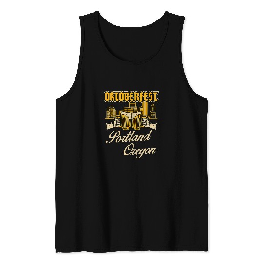 Beer Fun Oktoberfest Portland Oregon German Pride City Beer 2 Tank Tops