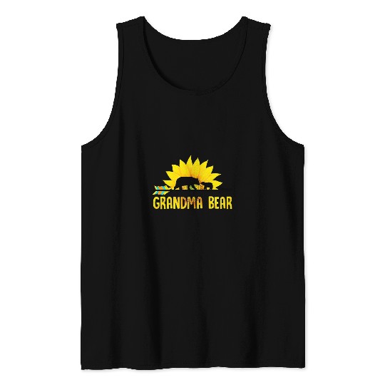 Bear Pet Grandma Bear Sunflower Native American Tank Tops