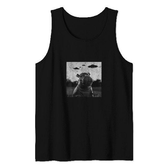 Hippo Pet Moo Deng Baby Pygmy Hippo Tank Tops