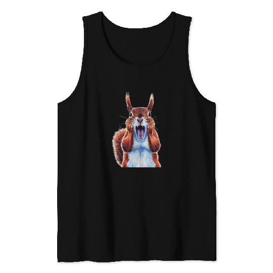 Squirrel Pet Expressionist Scream Squirrel Lovers Artistic 3 Tank Tops