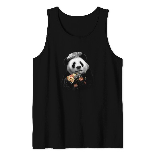 Panda Pet LOVES PIZZA 471 forest Tank Tops