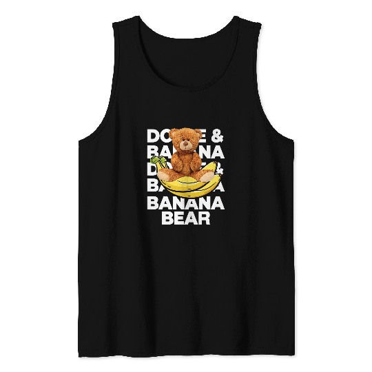 Bear Pet Cool Teddy Bear Banana Style Banana Bear Graphic Design Tank Tops