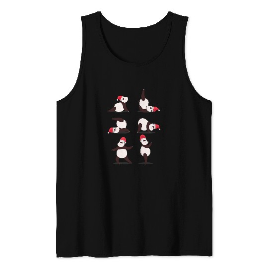 Panda Pet Christmas Yoga Class Teacher Panda Tank Tops