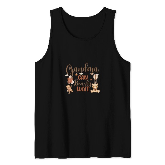 Bear Pet Grandma Can Bearly Wait Bear Gender Neutral Boy Baby Shower Tank Tops