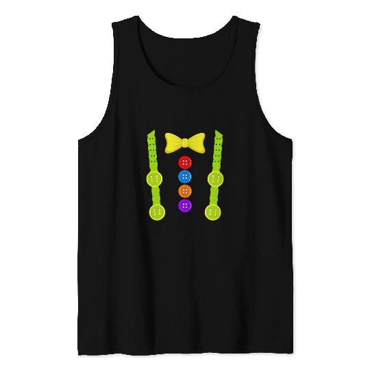 carnivals Costume Clown Fancy Dress Costume with Braces Bow Tie Tank Tops