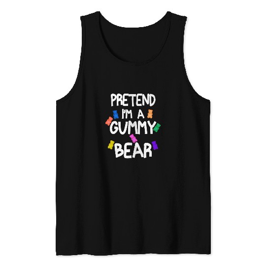 Bear Pet Pretend I m A Gummy Bear Tee Funny Lazy Halloween Costume 2 Tank Tops
