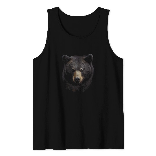 Bear Pet Black Bear Face Animal Graphic for Men Women Boys Girls Tank Tops