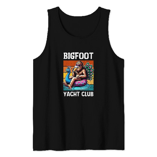 Beer Fun bigfoots Yacht Club Funny Drinking Beer Pool Floaty Tank Tops