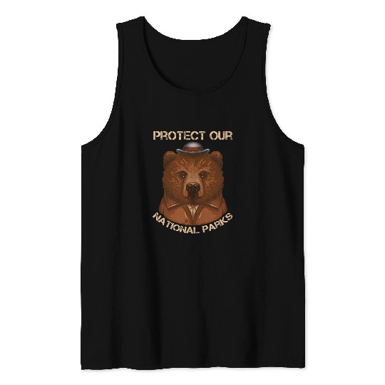 Bear Pet Protect Our National Parks Outdoor Bear Environmentalist 2 Tank Tops