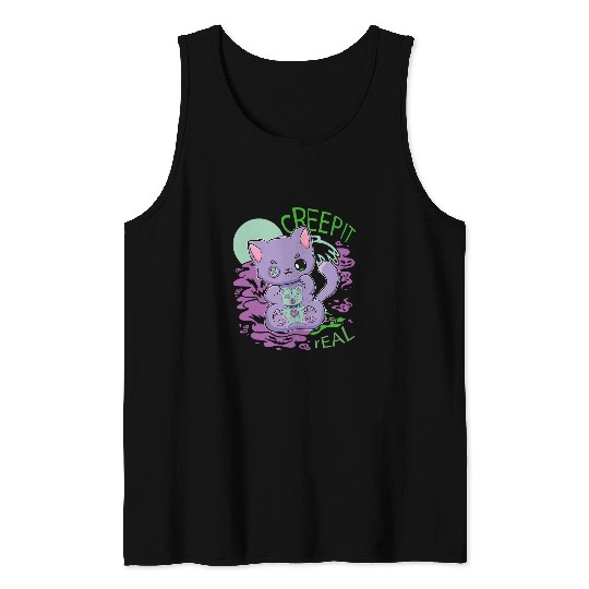 Bear Pet Pastel Goth Cat And Horror Teddy Bear For Yami Kawaii Tank Tops