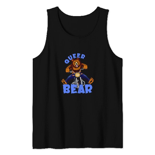 Bear Pet Queer Bear Large Hairy Gay Motorcycle Masculine Men Bear Tank Tops