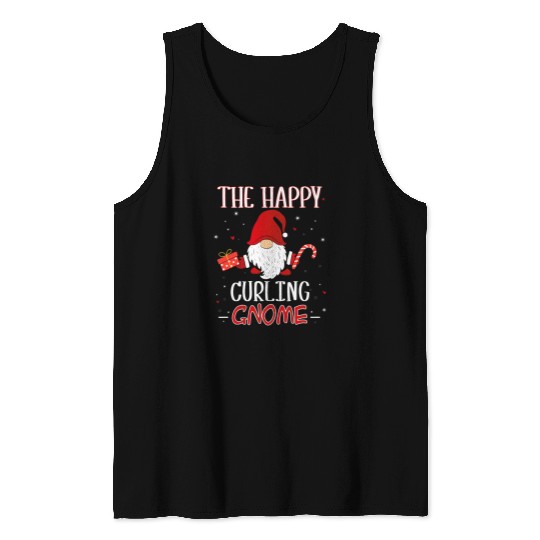Curling xmass Gnome Christmas Group Costume Tank Tops