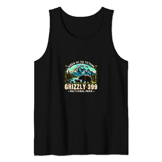 Bear Pet Queen Of The Tetons Grizzly 399 National Park Grizzly Bear Tank Tops