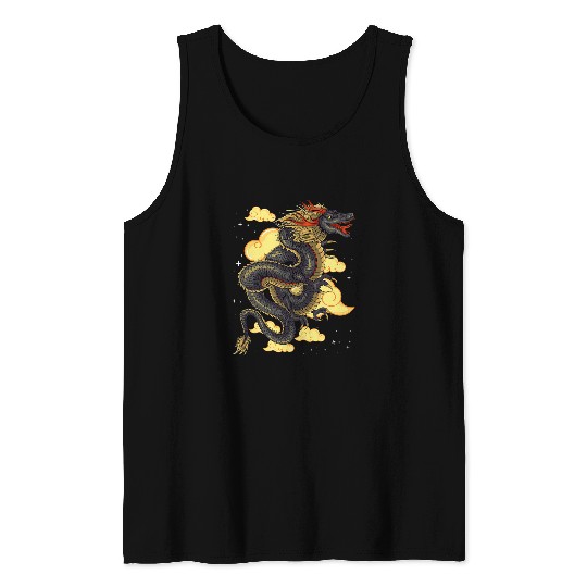Dragon Pet chinese dragon japanese art tokyo dragon asia tattoo style Tank Tops
