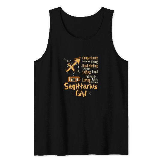 I Am A Sagittarius Girl Zodiac Sign Women Funny Tank Tops