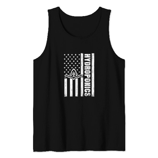 Hydrologist US Flag 4th of July men Horticulture Hydroponics Tank Tops