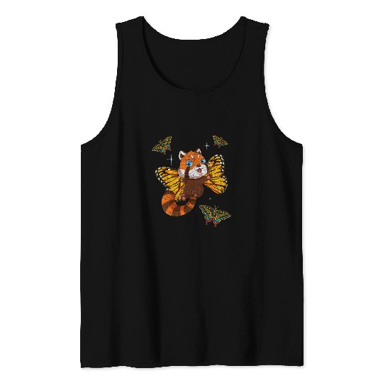 Panda Pet Magical Butterfly Cute Zoo Animal Red Panda Tank Tops