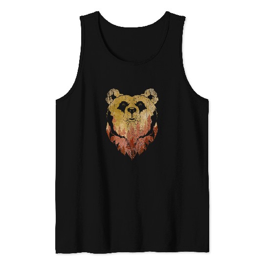 Bear Pet Cute Animal Wildlife Forest Brown Bear Outdoor Nature Bear Tank Tops