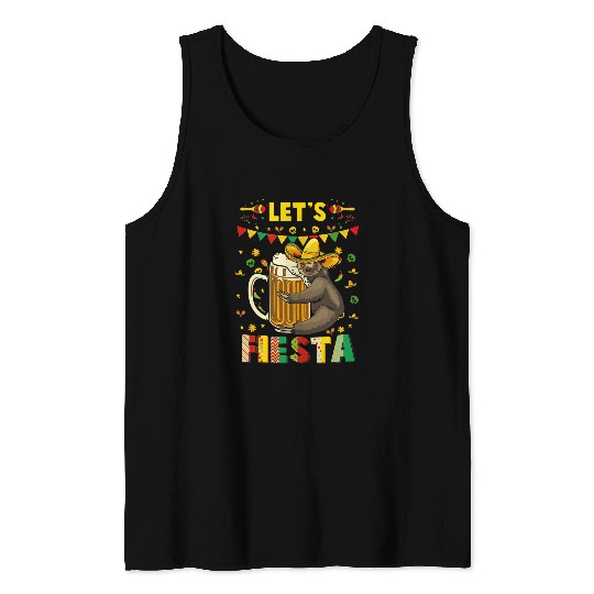 Sloth Pet Let s Fiesta Sloth Beer Drinking Lover Cinco De Drinko Tank Tops