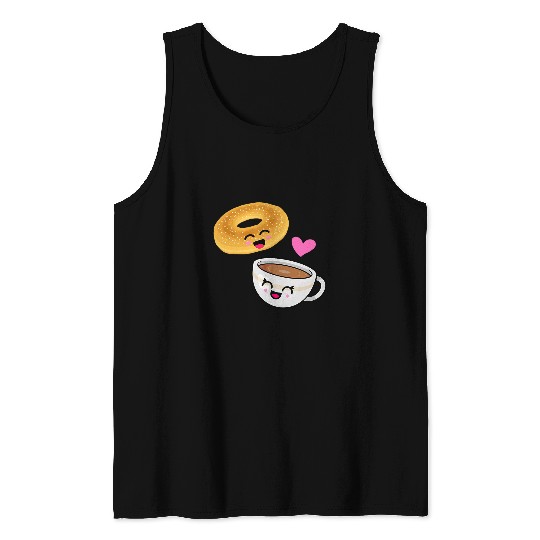 Coffee Fun Bagels Coffee bagel Tank Tops