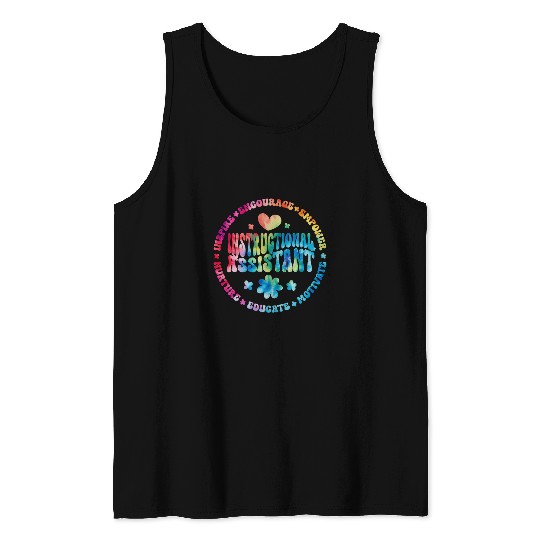 Instructional Assistant Crew 100th Day School Teacher Aide Tank Tops