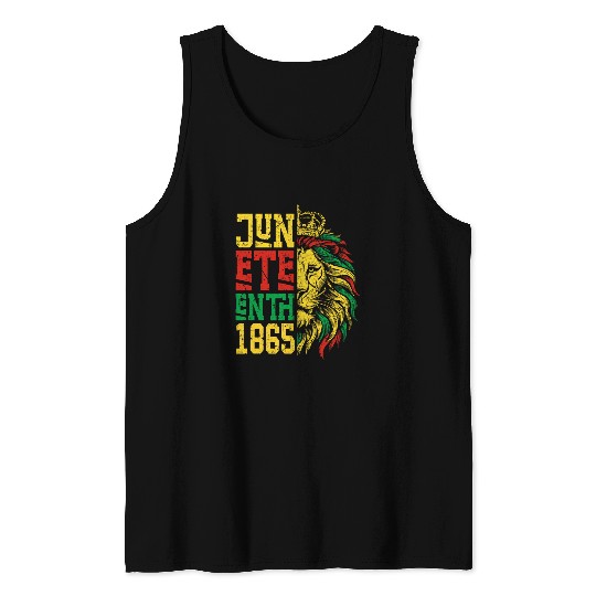 Lion Pet Celebrate Juneteenth Lion African American Freedom Day 1865 3 Tank Tops